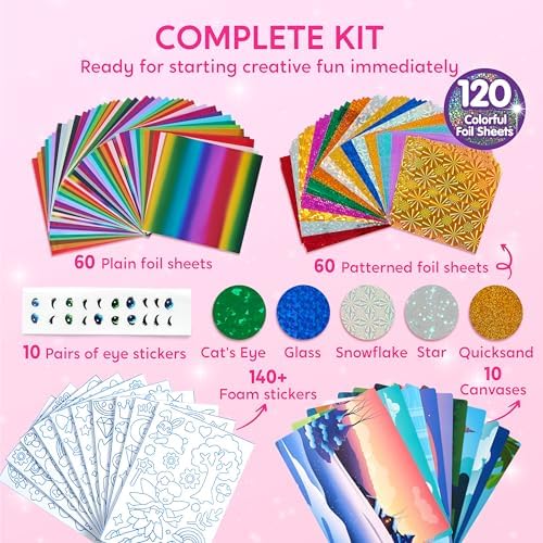 Klever Kits Princess Foil Art Kit for Kids - Arts & Crafts Supplies, Mess Free Coloring, Foil Foam Stickers, Creative Travel Toys, Birthday Gifts for Boys & Girls Ages 4 and Up - Image 3