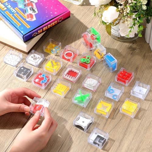 Sumind 24 Pcs 3D Maze Puzzle Cube Brain Teaser Ball Party Set,Classic - Image 5