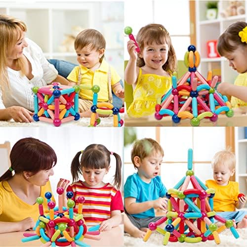 COUOMOXA Magnetic Toy Montessori for Kids: 3 4 5 6 7 8 9 10 11 12 Years Old Kids Building Sticks - Magnetic Creative Toy Age 3-12 Playroom Family - Christmas Birthday Gift for Boys Girls - Image 4