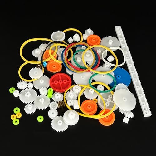 83PCS Small Gear Kit Plastic Gears Belt Pulley Single Gear Spindle Gear Small Motor Gears for DC Motor RC Car Robot Model Toy DIY Gear Replacement (83) - Image 3