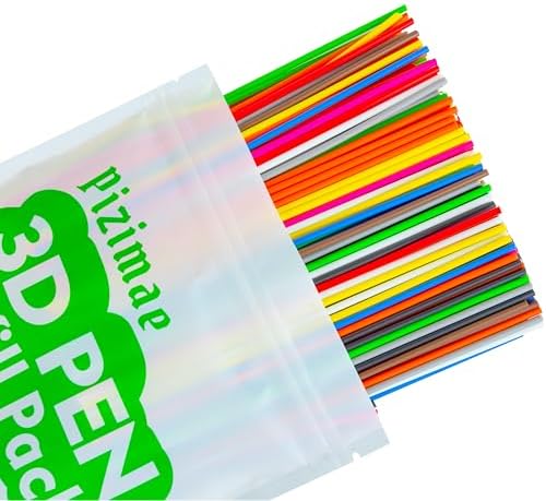 3doodler Start Pen Filament 300 PCS 3D Pen Refills, 10 Random Colors PCL Low Temperature 2.5mm Diameter Only Compatible with 3Doodler Start Pen, Gift for Kids-pizimae 3D by Pizimae3DPrintingFilament