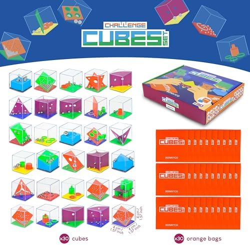 BONNYCO Brain Teaser Puzzles Cubes Kids Party Favors Pack 30. Pinata Goodie Bags Stuffers for Kids 3-5 4-8, Return Gifts for Birthday Party. Mini Puzzle Games, Classroom Prizes, Rewards Stocking - Image 2