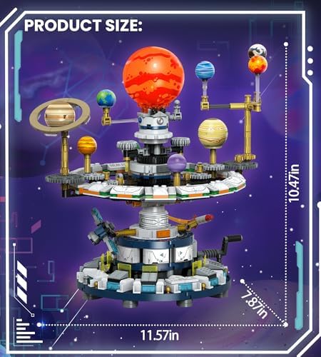 Rotatable Solar System Building Set, Space Exploration Building Blocks Set, Solar System Toys for Birthday for Teens Ages 12-14+ (963pcs) - Image 5