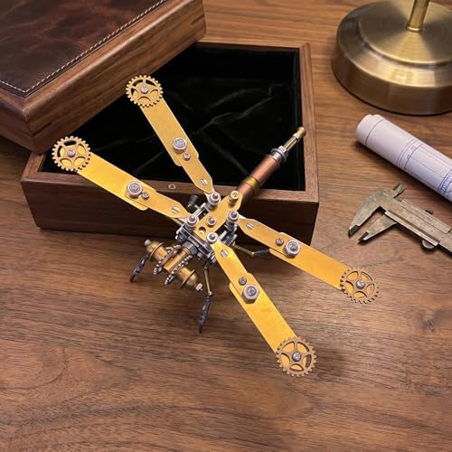3D Metal Puzzles Model Kits for Adults - Build Dragonfly Hobby Kits for Men - Arts and Crafts Cool Things for Father Gifts for Birthday Ideas (Mechanical Dragonfly C) by Lovewenying