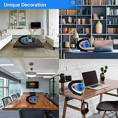 Flagest Magnetic Levitation Floating Globe, Levitating C Shape Globe with LED Lights for Education Home Office Desk Bookshelf Decor, Holiday Anniversary Creative Gift(3.3 Inches) - Image 5