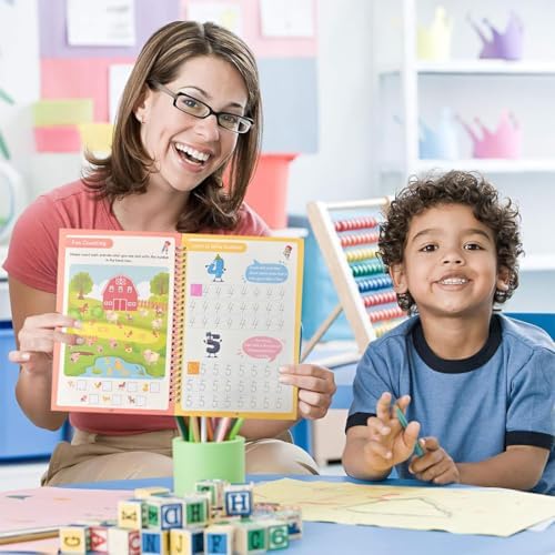 Large Magic Grooved Writing Practice Book-Reusable Handwriting Practice for Kids 8-10- Pre k workbooks - Image 3