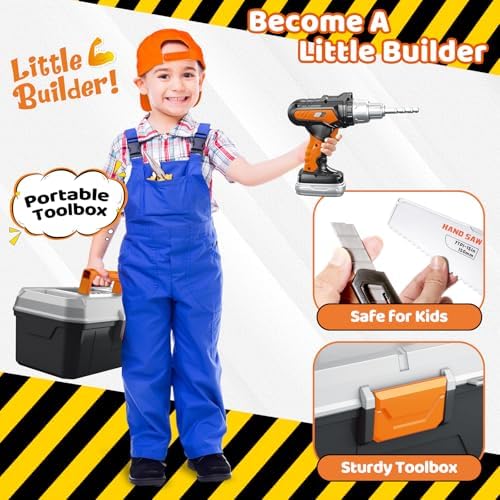 Kids Tool Set, Toddler Tool Box, Toy Drill, Construction Toys for Ages 3-5 - Image 4