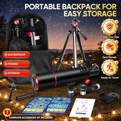 HETEKAN Telescope for Kids & Adults，80mm Aperture 500mm Portable Refractor - Image 6