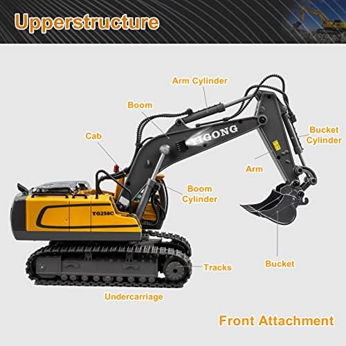 Dwi Dowellin Remote Control Excavator Toys for Boys,Construction Rc Excavators for Kids Age 4-7 8 9 10 Year Old,Ideal Toys,Batteries Included - Image 4