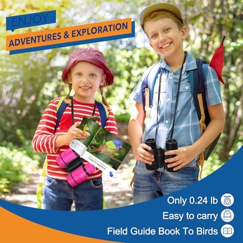 Boy Toys Ages 3-8: Kids Binoculars with Bird Watching Manual 4 5 6 7 8 Year Old Boys Girls Christmas Birthday Gifts Outdoor Travel Binoculars Toy for Kid Age 4-6 Toddler Camping|Hiking Toys - Image 2