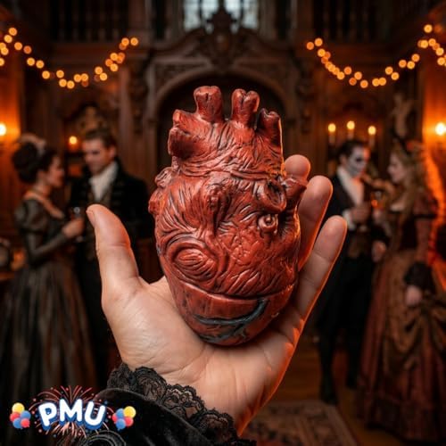 PMU 3Pcs Fake Heart - Bloody Heart Body Parts Halloween Decoration - Image 2