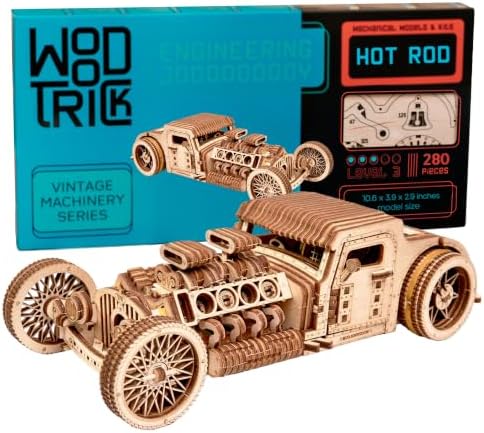 Wood Trick Hot Rod Car 3D Wooden Puzzles for Adults to Build by WoodTrick
