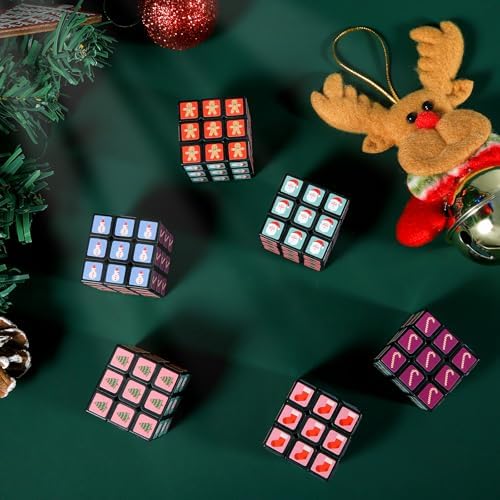 48 Pcs Mini Cubes Bulk, Christmas 1.18 Inch 3x3x3 Puzzle Cube Set, Stocking Stuffers for Kids, Birthday Party Favors, Classroom Prizes, Stress Relief Fidget Toys, Easter Basket Fillers - Image 6