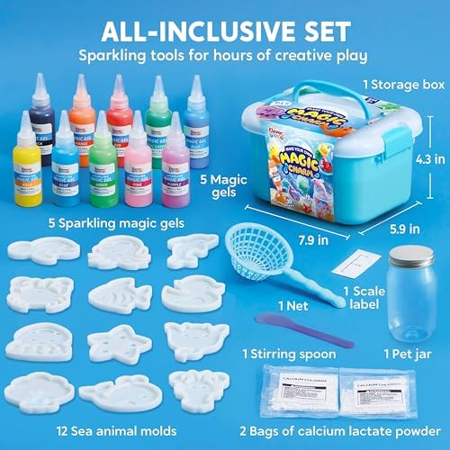 Klever Kits Water Gel Kit, Waters Pets Magic Fairy Water Gel Toy Kit with 10 Gels, 12 Molds, Preserving Bottle for Presents, Party Favors, Birthday Gifts, Arts & Crafts DIY Squishy Making Kit for Kids - Image 3