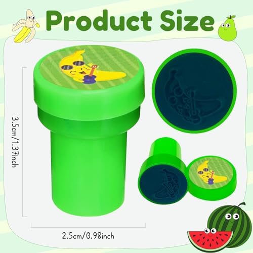 Cinrobiye 24 Pcs Summer Fruit Stampers Party Favor Set, Cute Fruit Stamps for Kids Birthday Party, Classroom Rewards, Carnival Prizes, Goody Bag Fillers, Summer Themed Party Supplies - Image 3