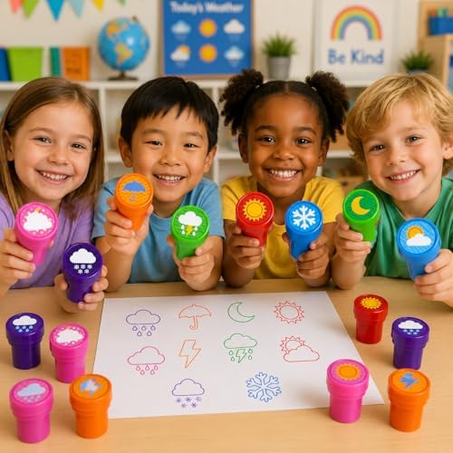 Cinrobiye 24 Pcs Insect Stampers Party Favor Set, Cute Bug Stamps for Kids Birthday Party, Classroom Rewards, Educational Learning Toys, Goody Bag Fillers, Nature Themed Party Supplies - Image 7
