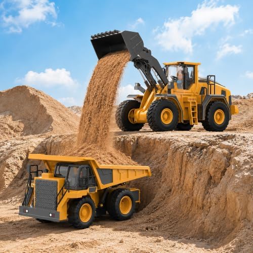 KidsFaves RC Wheel Loader Toy – 9-Channel RC Construction Vehicle, 1:20 Scale, with Sound and Light Effects– Suitable for Kids Ages 3+ - Image 5