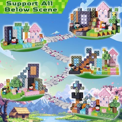GraceDuck Magnetic Blocks - 200 PCS Build Dark Adventure Forest Castle - Magnetic Toys for Montessori Toddler Christmas Birthday Gifts STEM Sensory Toys for 3 4 5 6 7 8 9 10 Year Old Boys & Girls - Image 3