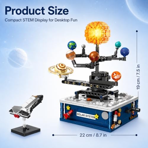 Hand-Cranked Solar System Building Set with Light - Image 3