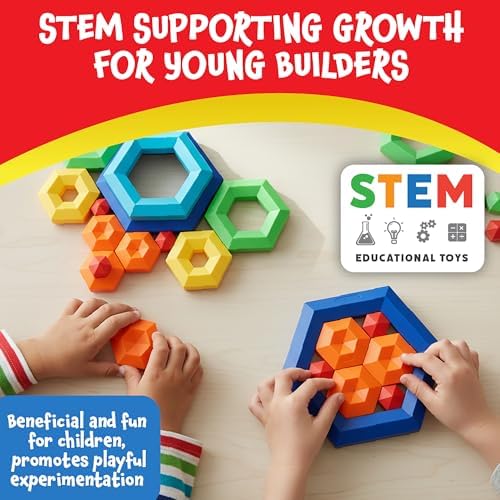 POPULAR PLAYTHINGS Hexacus Pyramid Stacking Blocks, 12 Pieces - Image 4