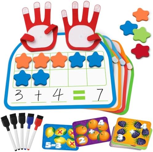 Coogam Montessori Math Manipulatives Number Counting Block, Magnetic Ten Frame Addition Subtraction Practice with Dry Erase Board, Educational Learning Toy Gift for 1st 2nd & 3rd Grade by Coogam