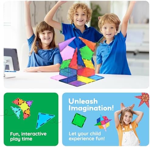 PicassoTiles Magnetic Building Block Set Geometry Shape Magnet Tiles Construction Toy STEM Learning Kit Educational Playset Playboard Pretend Play Stacking Blocks Child Brain Development PT16 - Image 5