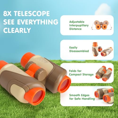 AuntyFey Bug Catcher Kit For Kids, Bug Catching Kit for Kids with Bug Cage, Bug Box, Bug Net, Insert Catcher, Kid Binoculars, Magnifying Glass, Critter Keeper, Outdoor Explorer Kit for Kid 3 4 5 6 7 8 - Image 3