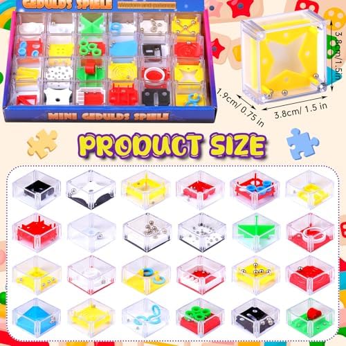 Sumind 24 Pcs 3D Maze Puzzle Cube Brain Teaser Ball Party Set,Classic - Image 2