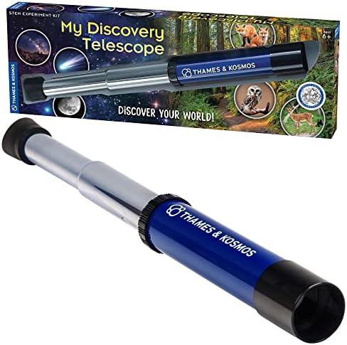 Thames & Kosmos My Discovery Telescope | Refracting Telescope with 12x Magnification | Compact & Portable for Land & Night Sky Observations | See The Moon, Planets, Wild Animals in Your Backyard! by Unknown