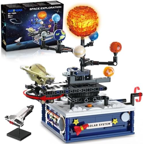 CUBIMANA Solar System Building Sets with Light for Boys 8+ with 8 Planets by CUBIMANA