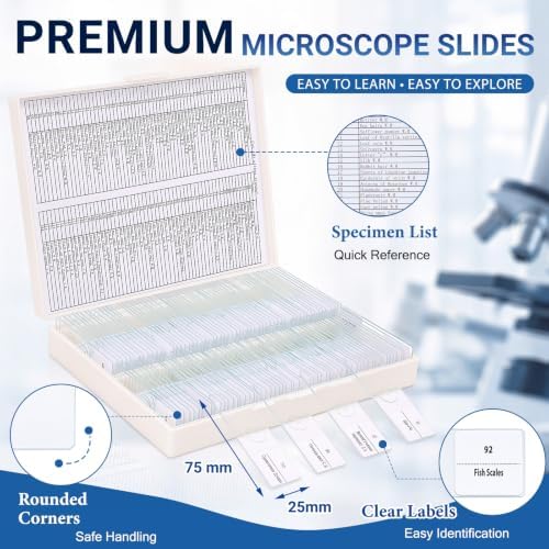 Tellegloww 120 Pcs Microscope Slides with Specimens for Kids & Students - Image 3