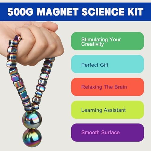 Magnetic Stones Rock Fidget Toys for Adults, 500g Smooth Ferrite Putty Stones Replacement Magnet with Fiber Case for Ferrite Putty, Desk Toy Magnet for Whiteboard Office Kitchen - Image 2
