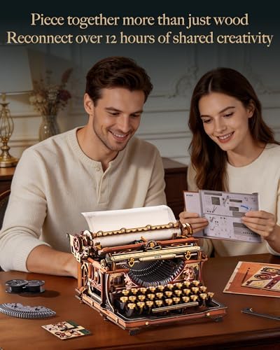 ROKR 3D Wooden Puzzles for Adults, Vintage Typewriter Model Kits - Image 2