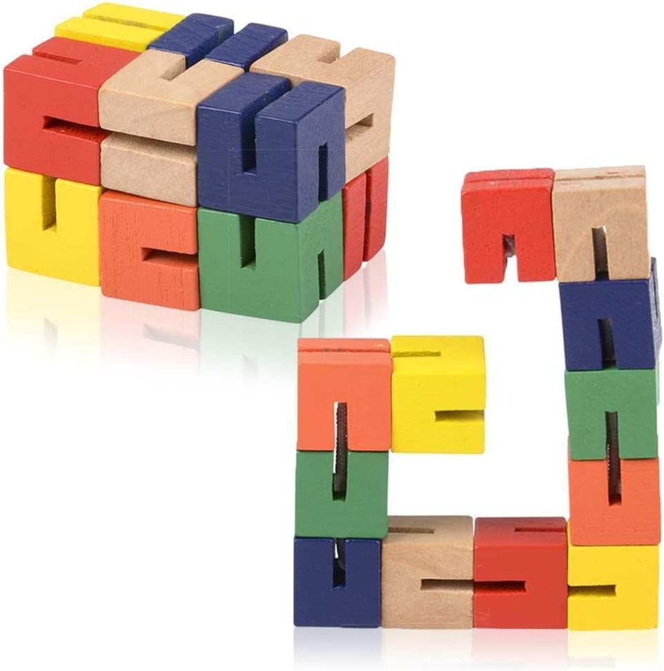 Wooden Puzzle Fidget Multi Colored Flexi Puzzle Stretching Bending Brain Teaser Finger Fidget (2 Fidgets) - Image 7