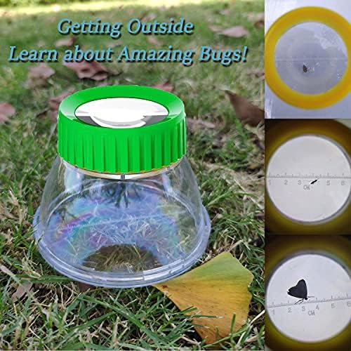 Bug Viewer for Kids 5X Magnifying Insect Observation Kit Built-in 7cm Ruler with 2 Slant Tweezers Bug Viewer Catcher Cage for Kids Science Nature Exploration (2 Pack Green), LX-4LS - Image 4