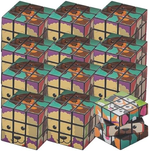 Fun Express Dog Party Mini Magic Cubes – Fun & Engaging Party Toys for Kids Perfect for Dog-Themed Birthday Parties Events & Celebrations Interactive Puzzles for Hours of Entertainment – 12 Pieces by FunExpress