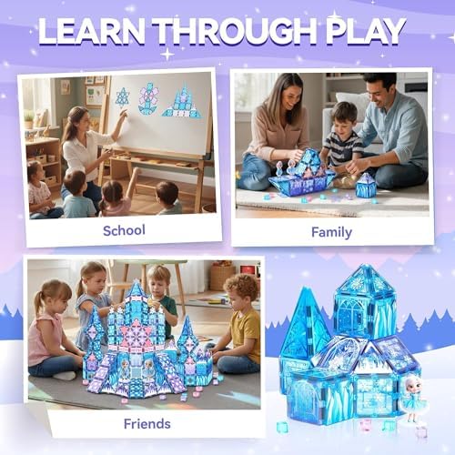 VigorFun Princess Castle Magnetic Tiles Building Toys Set for Kids Ages 4-8 - Image 7