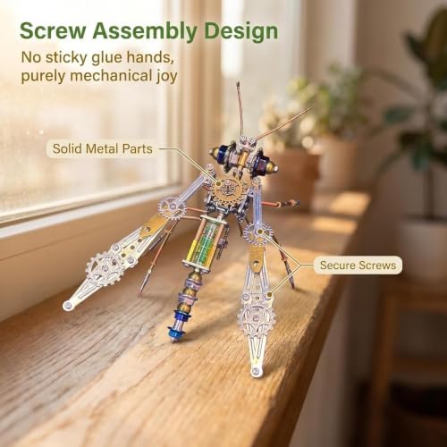 3D Metal Puzzles for Adults Teens-160+Pcs-Mechanical Mosquito Bee Insect Models-3 Hours to Build-Ideal for Birthday Gifts and Decorations (Mechanical Mosquito) - Image 2