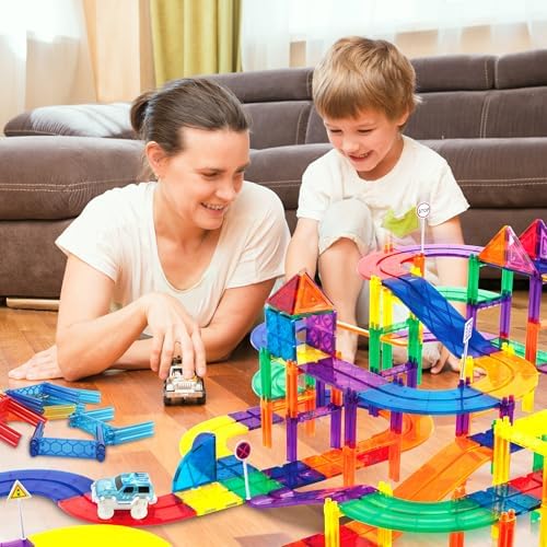 12 Piece Support Column Expansion Supporting Pack for Magnetic Race CarTrack Magnet Tile Building Block Construction Kit Education Toy Boys Girls STEM Puzzle Toy Kids Boy Girl Toddler 3+ PicassoTiles - Image 2