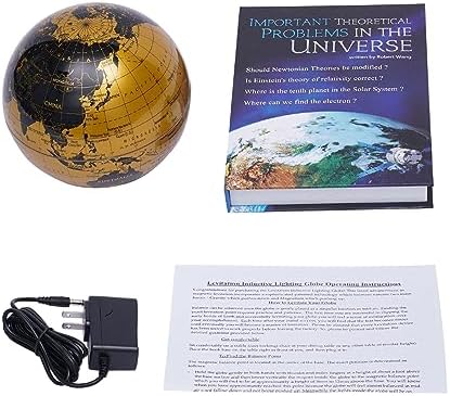 Magnetic Levitation Globe w/Book-Shaped Base, 6 Inch Rotating Geographic Globe with LED Light, Auto Rotation Suspended Floating World Map Night Light for Table Desk Decor Holiday Gift, Gold - Image 3