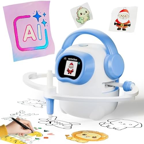AI Drawing Robot for Kids, 10000+ Free AI-generated Images,Regularly Updated Image Library,Educational Learning Toys for Boys & Girls Ages 3-8 ,AI Enlightenment Painting Toy for Birthday Gift (Blue) by Unknown