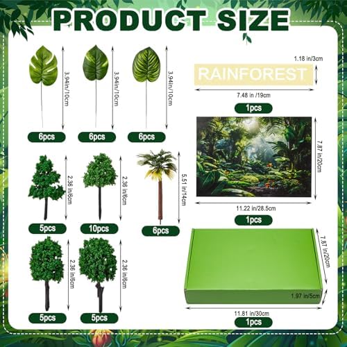 AmazingSpark 72 Pcs Rainforest Diorama Box Kit Jungle Habitat Project - Image 3