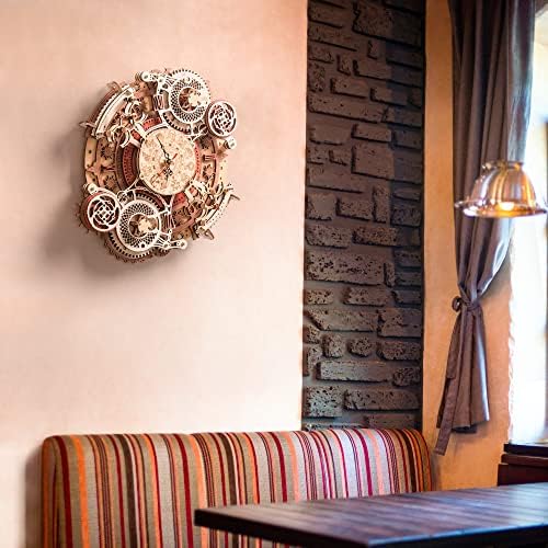 ROKR 3D Wooden Puzzles for Adults-Wooden Clock Puzzle Kit-Wood Model Kits to Build for Adults-Zodiac Wall Clock - Image 3
