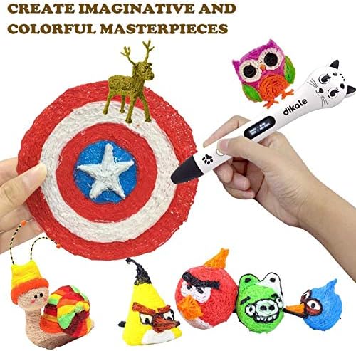 3D Pen Refills 1.75mm PLA Filament 640 Feet 16 Colors, Each Color 40ft, 250 Stencils eBooks, dikale 3D Pen Material - Image 4