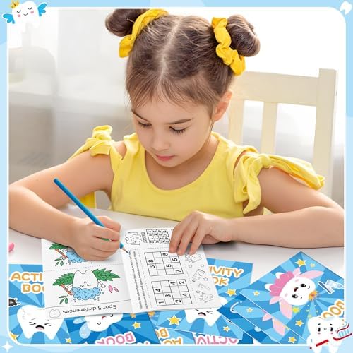 Bulk Tooth Activity Books, 72Pcs Mini Games Coloring Book Set for Kids - Image 4