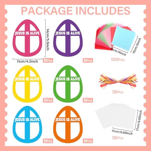 Qyeahkj 36Set Easter Eggs Suncatchers Crafts Kit - Image 2