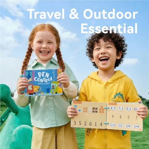 Number Tracing Pad, 30 Pages 123 Handwriting Book, Reusable & Erasable Pen Control Practice Montessori Educational On The Go Toy and Learning Tool for Road Trip Airplane Travel - Image 6