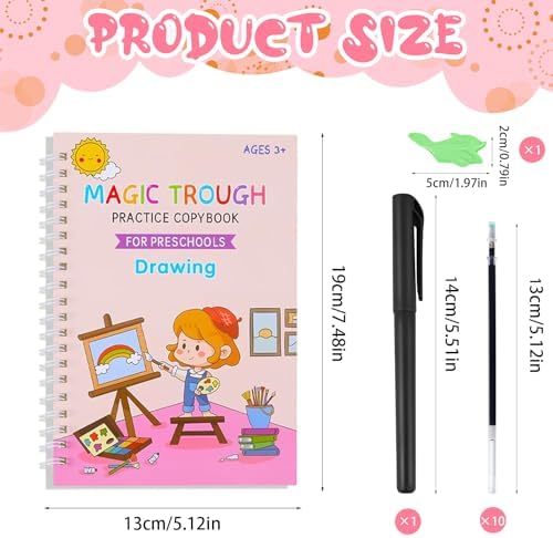 Magic Grooved Reusable Writing Books, Tracing Workbook for Kids Ages 3‑5 - Image 2