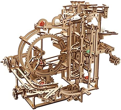 UGEARS Marble Run Stepped Hoist, Model Kit, 3D Puzzle, Fun DIY Model Kit Crafts for Adults - Unique Gift 3D Puzzle for Adult Marble Game for Hobby Enthusiasts - 355 Pcs by UGEARS-ModelingJoy