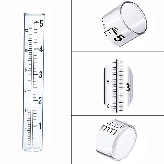 Plastic rain Gauge Replacement Tube, 5'' Capacity rain gauges Replacement Tubes Plastic for Yard Garden Outdoor Home, with Tube Brush, Best Rated